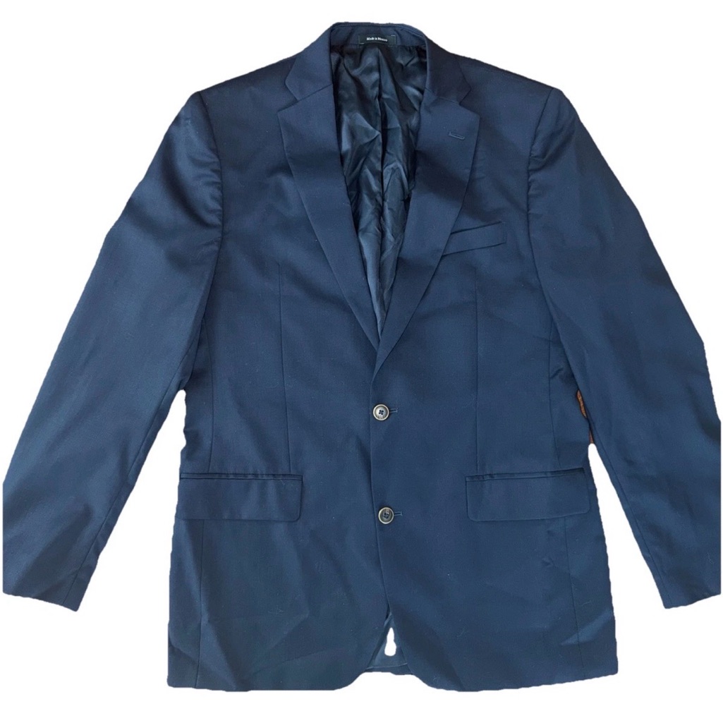 Joseph  Feiss Gold Wool Blazer Mens 40l Classic Fit Navy